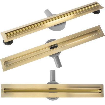 Rea NEOX SLIM PRO BRÚSENÝ ZLATÝ nerezový sprchový žľab 70 cm G2714