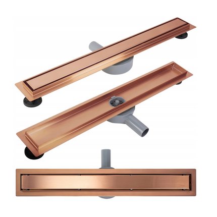 Rea NEOX PRO BRÚSENÁ MEĎ sprchový žľab 60 cm G4800