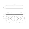 Elita Level DUO nástenné umývadlo Solid Surface 120,5x45,5 cm Pink Matt RE041461206600