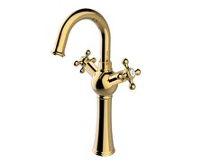 BESCO RETRO I umývadlová stojánková batéria, výsoká zlatá BU-RI-ZL