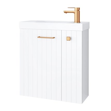 Kúpeľňová skrinka Nook set s umývadlom 55 cm biela matná 010-SU55-02+TR41366