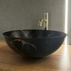 Rea STELLA BLACK MARBLE BRUSH keramické umývadlo na dosku 35,5 cm REA-U9086