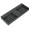 Elita Level DUO nástenné umývadlo Solid Surface 120,5x45,5 cm Anracit Matt RE041461206010