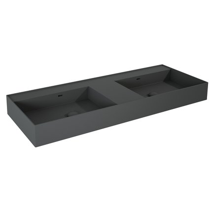 Elita Level DUO nástenné umývadlo Solid Surface 120,5x45,5 cm Anracit Matt RE041461206010