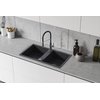 Kuchinox SHIRE drezová vodovodná batéria s výtokom v tvare „U“, chróm/čierna BQH_778D