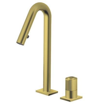 VALVEX ENKO 2-otvorová umývadlová batéria – brushed gold, kód 2417620