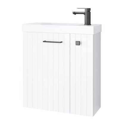 Kúpeľňová skrinka Nook set s umývadlom 55 cm biela matná 010-SU55-03+TR41366