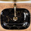 Rea BELINDA BLACK MARBLE SHINY keramické umývadlo na dosku 46,5 x 33 cm U8907