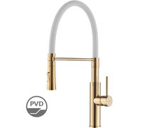 Kuchinox SHIRE drezová vodovodná batéria s výtokom v tvare „U“, biela/zlatá BQH_G78D