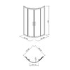 Cersanit ARTECO štvrťkruhový sprchový kút  80 x 80 x 190 cm, profil chróm S157-001