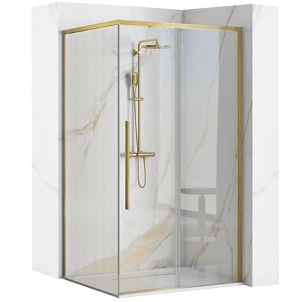 Rea SOLAR BRÚSENÁ ZLATÁ sprchový kút 100 x 80 x 195 cm K9509