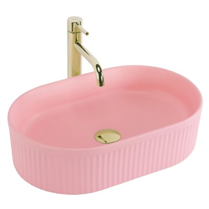 Rea Vanda Bubble Gum Matt keramické umývadlo na dosku 49 x 31 cm U6375