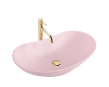Rea ROYAL Powder Pink Matt keramické umývadlo na dosku 61,5 x 35,5 cm U6374