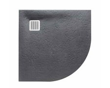 Roca TERRAN STONEX štvrťkruhová kompozitná sprchová vanička 90 x 90 cm, sivá AP10538438401200