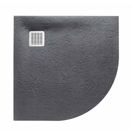 Roca TERRAN STONEX štvrťkruhová kompozitná sprchová vanička 90 x 90 cm, sivá AP10538438401200