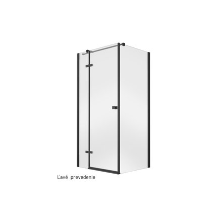 Besco PIXA BLACK sprchový kút  90 x 90 x 195 cm, profil čierny, sklo číre