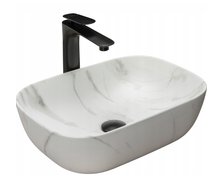 Rea BELINDA MARBLE MATT keramické umývadlo na dosku 46 x 32 cm U8702