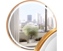 LED okrúhle zrkadlo 60 cm MMJ P11395, ružová zlato matná, HOM-05506