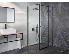 Besco PIXA BLACK sprchový kút  90 x 90 x 195 cm, profil čierny, sklo číre