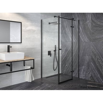 Besco PIXA BLACK sprchový kút  90 x 90 x 195 cm, profil čierny, sklo číre