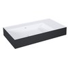 Elita Level ľavé nástenná umývadlo Solid Surface 80,5x45,5 cm White Matt/Black Matt RE041461216030
