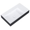 Elita Level ľavé nástenná umývadlo Solid Surface 80,5x45,5 cm White Matt/Black Matt RE041461216030