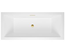 Excellent Heaven SLIM – Obdĺžniková akrylátová vaňa do kúpeľne 160 × 75 cm s odtokovým setom FLOW Gold (WAEX.HEV16GLS)