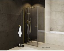 Besco PIXA GOLD sprchový kút  90 x 90 x 195 cm, profil zlatý, sklo číre