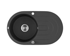 Laveo DAFNE granitový drez 78 x 47 cm, čierny SBD_781T