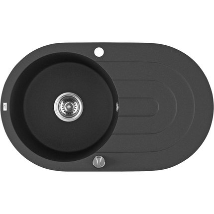 Laveo DAFNE granitový drez 78 x 47 cm, čierny SBD_781T