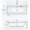 Excellent Heaven SLIM – Obdĺžniková akrylátová vaňa do kúpeľne 160 × 75 cm s odtokovým setom FLOW Black Mat (WAEX.HEV16BMS)