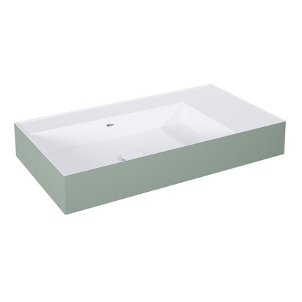 Elita Level ľavé nástenná umývadlo Solid Surface 80,5x45,5 cm White Matt/Sage Matt RE041461210890