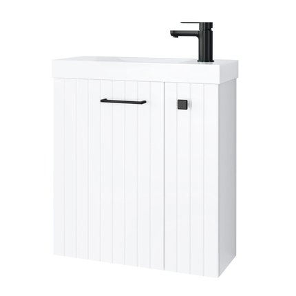 Kúpeľňová skrinka Nook set s umývadlom 55 cm biela matná 010-SU55-04+TR41366
