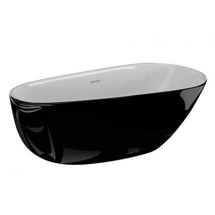 Polimat SHILA voľne stojaca akrylátová vaňa, čierna lesklá 170 x 85 cm 00342