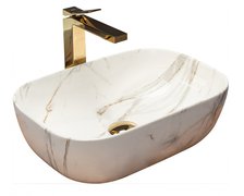 Rea BELINDA AIAX MARMUR keramické umývadlo na dosku 46 x 32 cm U6596
