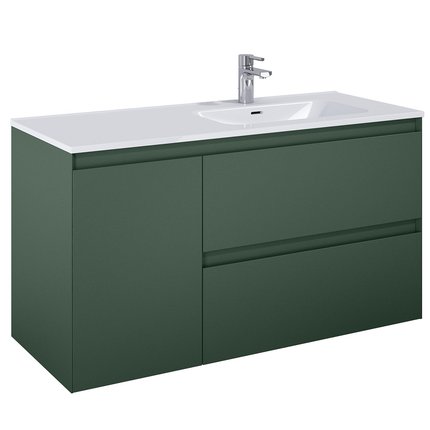 Elita SPLIT skrinka pod umývadlo 120 cm 2S + kôš, green matt 169018