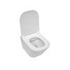 Roca GAP Square Compacto WC misa závesná Rimless, zadný odpad, biela so sedátkom A34H473000