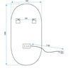 LED oválne kúpeľňové zrkadlo 50 x 100 cm LED OVL, čierny rám, HOM-02505