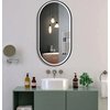 LED oválne kúpeľňové zrkadlo 50 x 100 cm LED OVL, čierny rám, HOM-02505