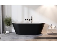 Besco DEEVA B&W voľne stojaca akrylátová vaňa s prepadom 170 x 80 cm, #WWA-170-DBB