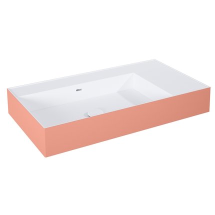 Elita Level ľavé nástenná umývadlo Solid Surface 80,5x45,5 cm White Matt/Pink Matt RE041461216020