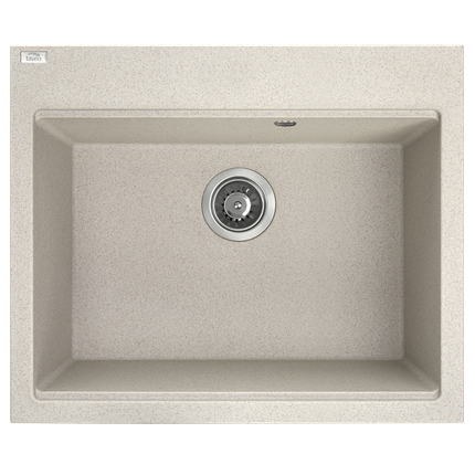 Laveo TAU jednokomorový granitový drez 60 x 50 cm, bež SBT_4106