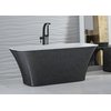 Besco ASSOS GLAM voľne stojaca vaňa z liateho mramoru 160 x 70 cm, grafit