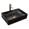 Rea INGA BLACK MARBLE MATT keramické umývadlo na dosku 51 x 34,5 cm U8006