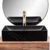 Rea INGA BLACK MARBLE MATT keramické umývadlo na dosku 51 x 34,5 cm U8006