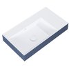 Elita Level ľavé nástenná umývadlo Solid Surface 80,5x45,5 cm White Matt/Blue Matt RE041461216210