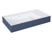 Elita Level ľavé nástenná umývadlo Solid Surface 80,5x45,5 cm White Matt/Blue Matt RE041461216210