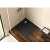 Roca TERRAN STONEX štvorcová kompozitná sprchová vanička 80 x 80 cm, čierna AP10332032001400