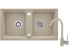 DEANTE ZORBA granitový drez 78 x 43,5 cm piesok  ZQZ 7203 s batériou NEMEZJA piesok ZQZA7203