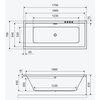 Excellent Heaven SLIM – Obdĺžniková akrylátová vaňa do kúpeľne 180 × 80 cm s odtokovým setom FLOW Black Mat (WAEX.HEV18WHS)